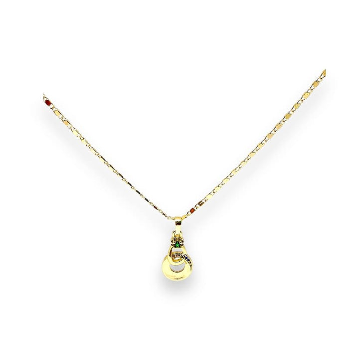 Lina multi-color stone cz gold-filled necklace pendant chains