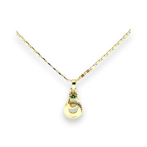 Lina multi-color stone cz gold-filled necklace pendant chains