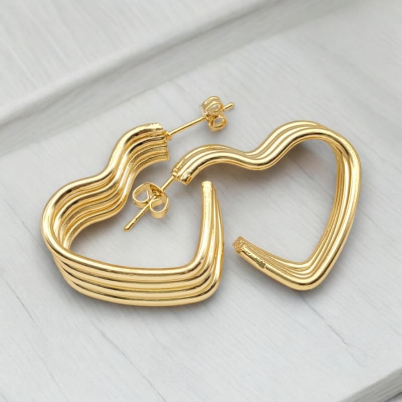 Lola hearts retro waves gold-filled hoops earrings earrings