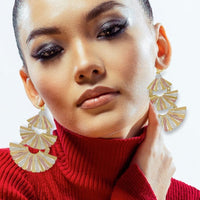 Luz three color mariachi gold plated dangle earrings earrings