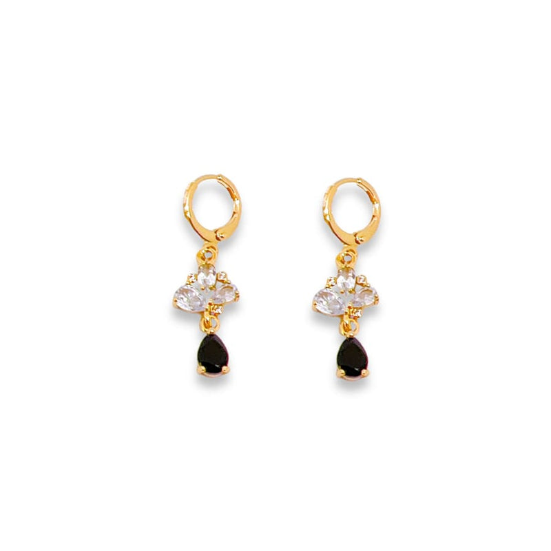 Marie black stones drop earrings in 18k of gold plated earrings