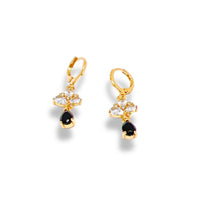 Marie black stones drop earrings in 18k of gold plated earrings