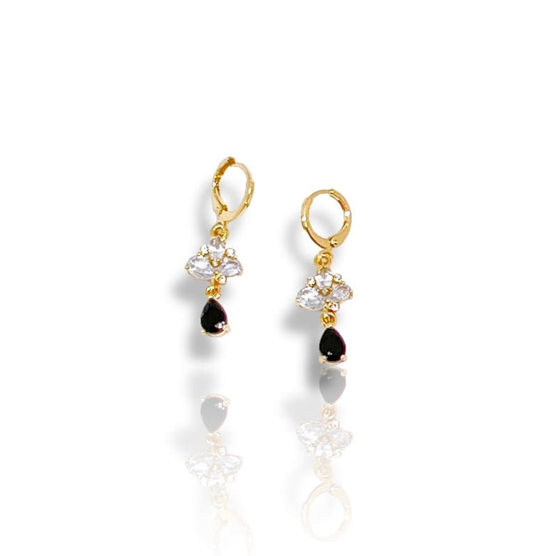 Marie black stones drop earrings in 18k of gold plated earrings