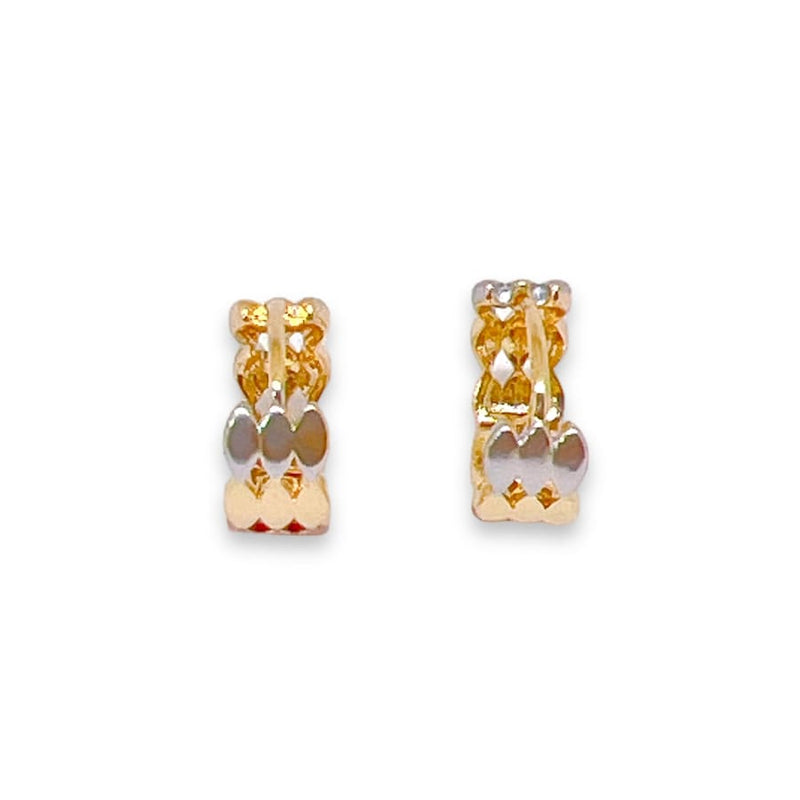 Mila dainty three colors hoops earrings in 18k of gold plated earrings