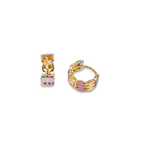 Mila dainty three colors hoops earrings in 18k of gold plated earrings