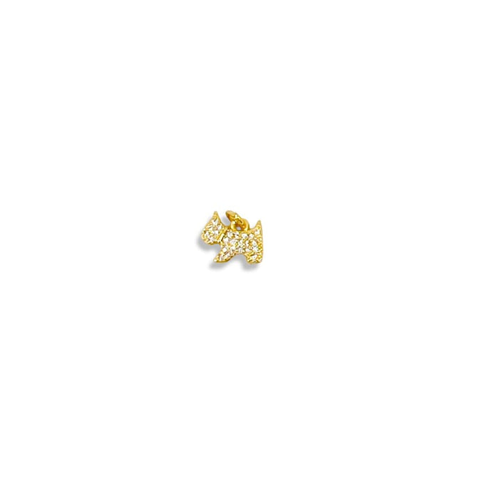 Mini schanauzzer dog charm jewelry making pendant in 18k of gold layering charms & pendants