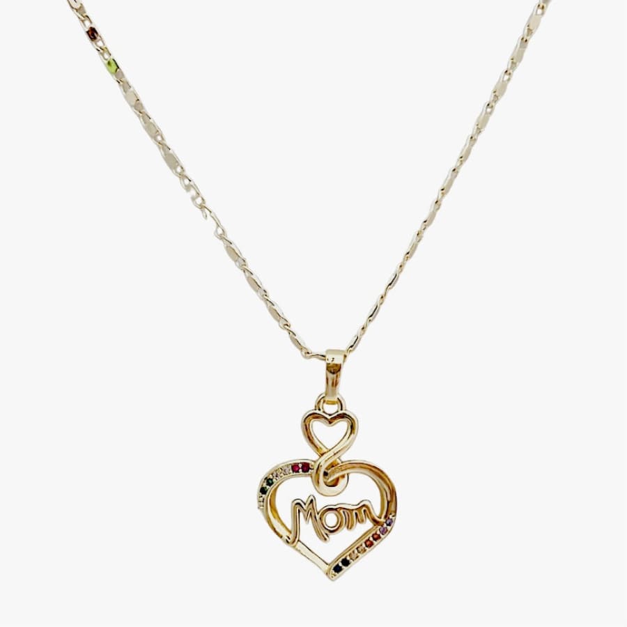 Mom multicolor heart gold-filled chain necklace chains