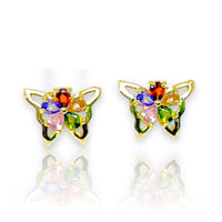 Multicolor buttery studs gold plated earrings earrings