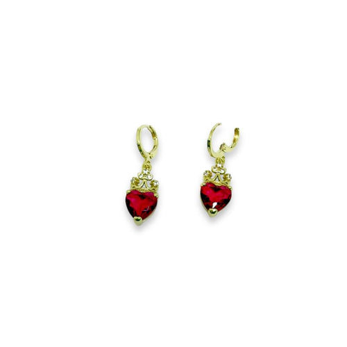 Ofelia red heart dangle gold-filled earrings earrings