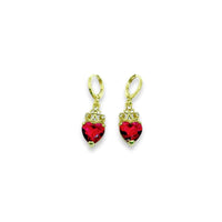 Ofelia red heart dangle gold-filled earrings earrings