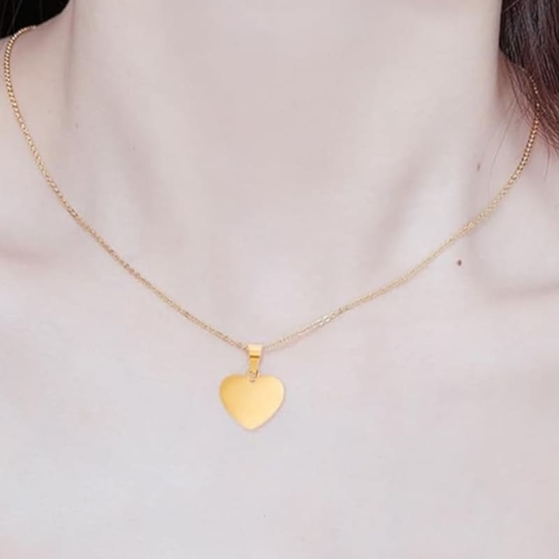 Personalized heart pendant gold filled anchor necklace chains