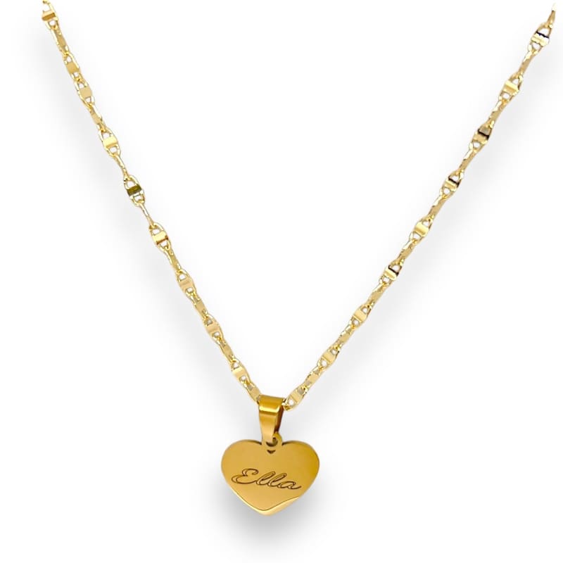 Personalized heart pendant gold filled anchor necklace chains