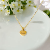 Personalized heart pendant gold filled anchor necklace chains