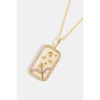 Rhinestone constellation pendant gold plated necklace chains