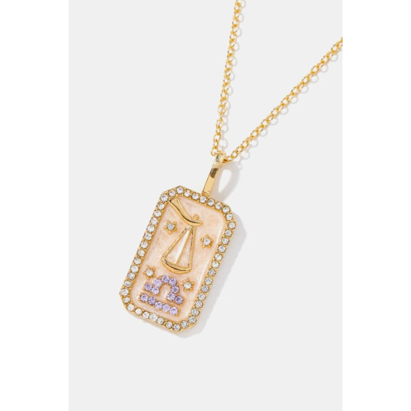 Rhinestone constellation pendant gold plated necklace chains