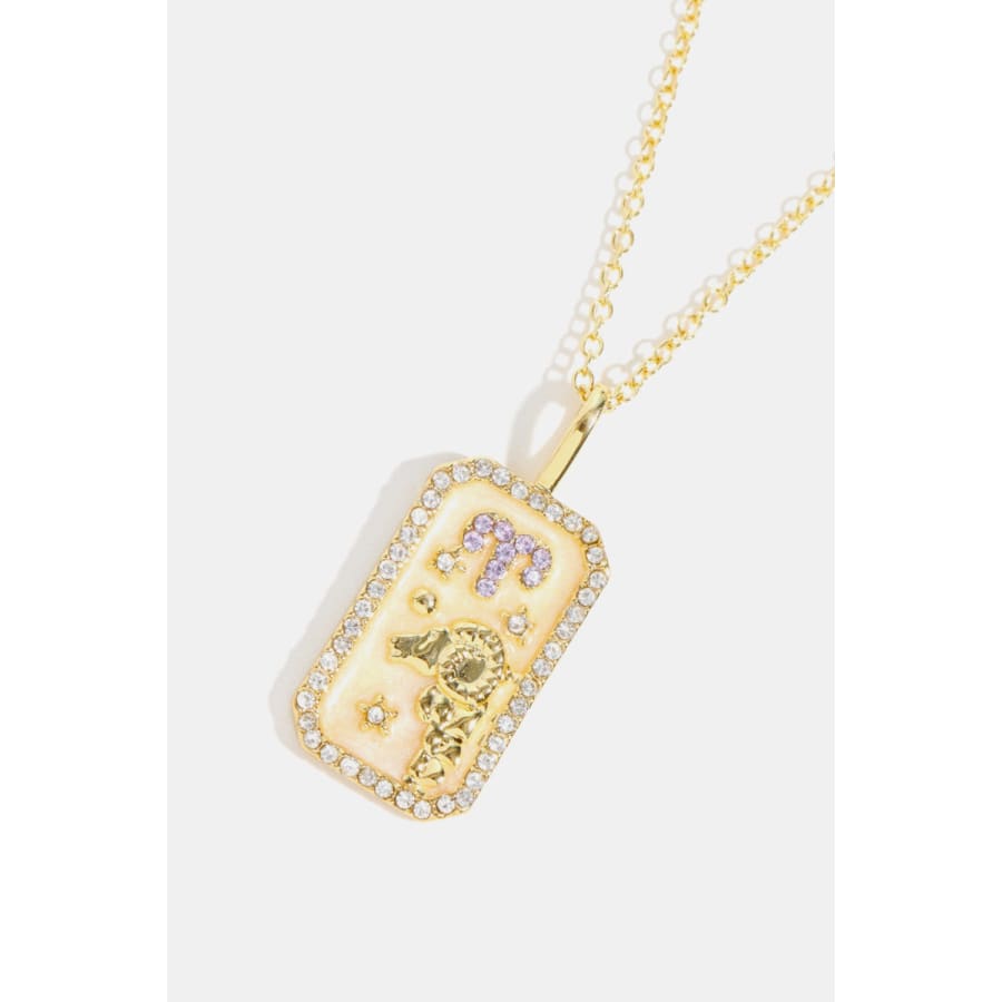 Rhinestone constellation pendant gold plated necklace chains