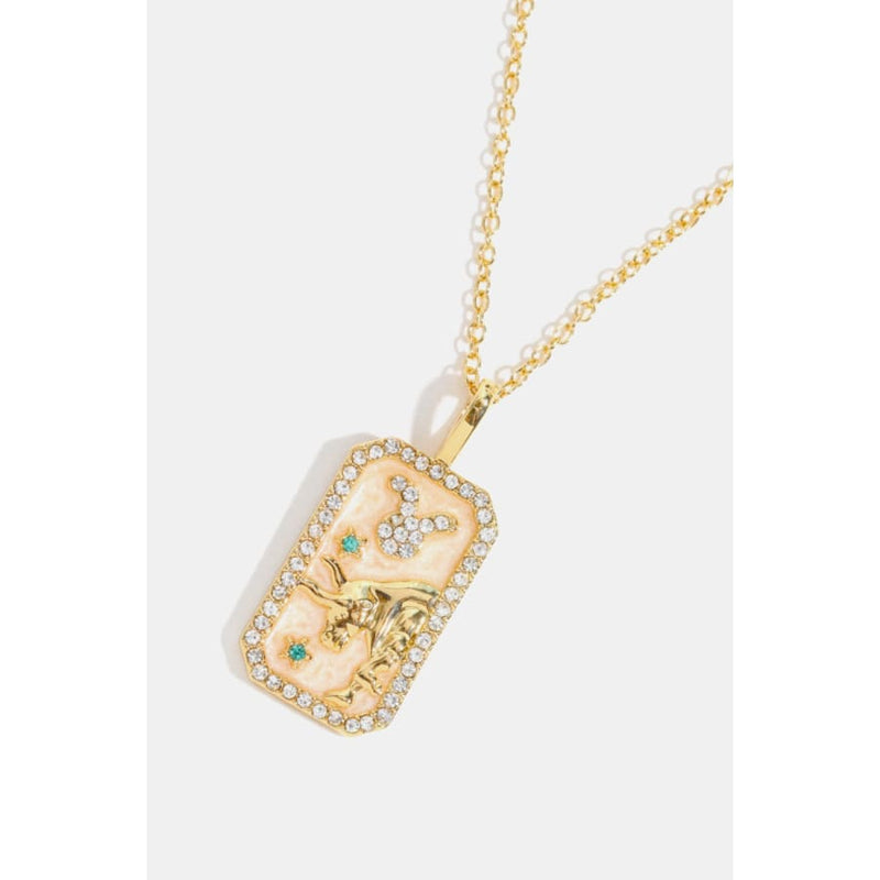 Rhinestone constellation pendant gold plated necklace chains