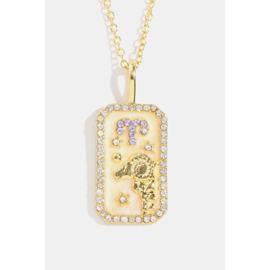 Rhinestone constellation pendant gold plated necklace chains