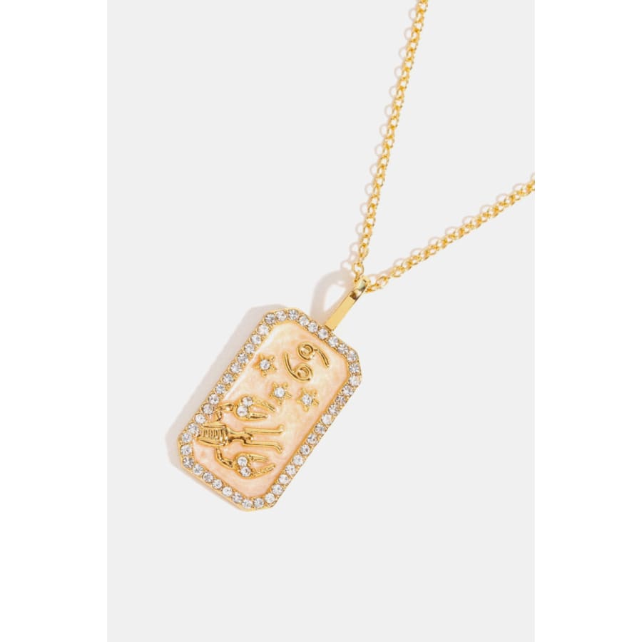 Rhinestone constellation pendant gold plated necklace chains