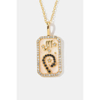 Rhinestone constellation pendant gold plated necklace chains