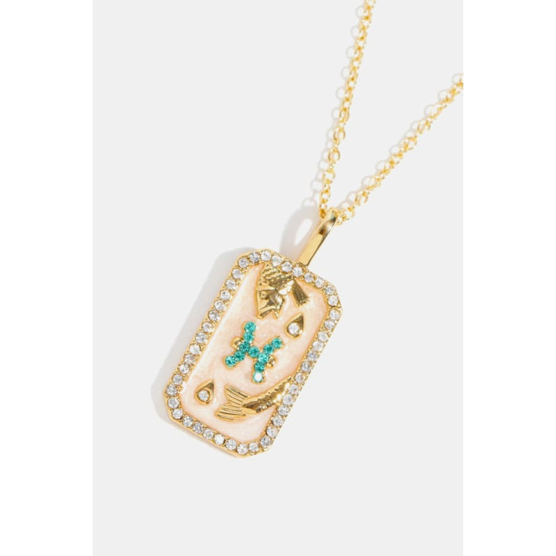 Rhinestone constellation pendant gold plated necklace chains