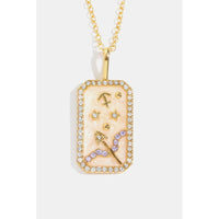 Rhinestone constellation pendant gold plated necklace chains