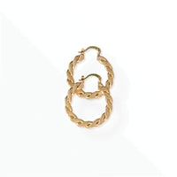 Round flat braids in 18k of gold plated earrings