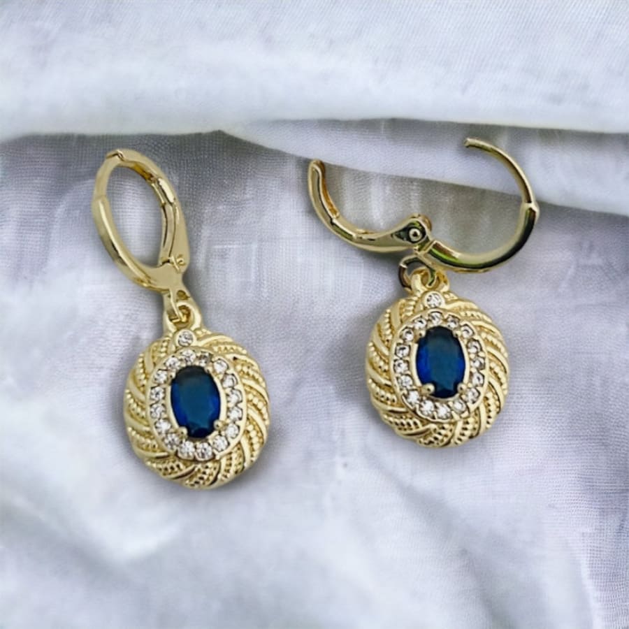 Royal blue earrings gold-filled earrings