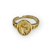 San judas open size ring in 18k of gold plated rings