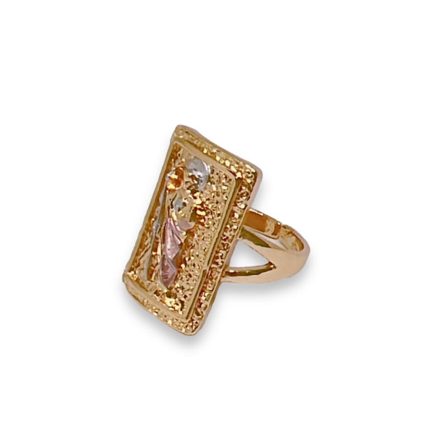 San judas rectangular ring in 18k of gold plated rings