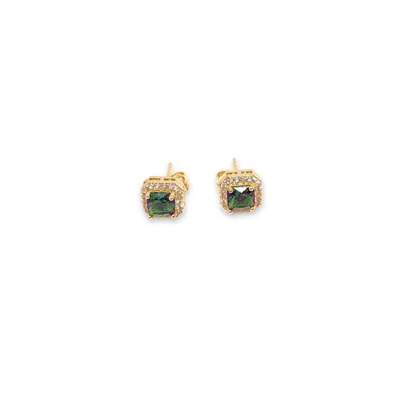 Sarah squared studs emerald green gold- filled earrings earrings