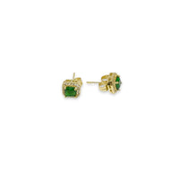 Sarah squared studs emerald green gold- filled earrings earrings