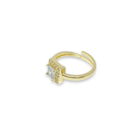 Square open size gold plated ring rings