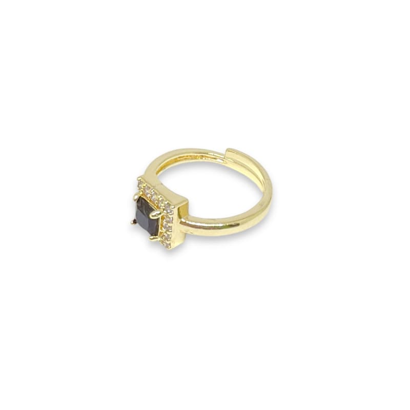 Square open size gold plated ring rings