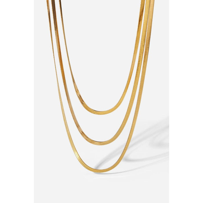 Triple-layered snake chain necklace gold / one size chains