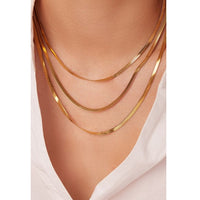 Triple-layered snake chain necklace gold / one size chains