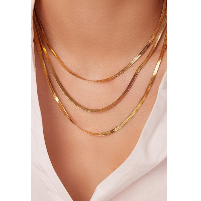 Triple-layered snake chain necklace gold / one size chains