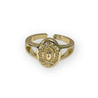 Virgin open size ring in 18k of gold plated rings