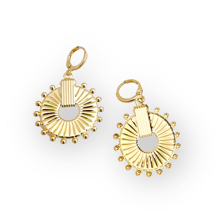 Wheels dangle earrings gold-filled earrings