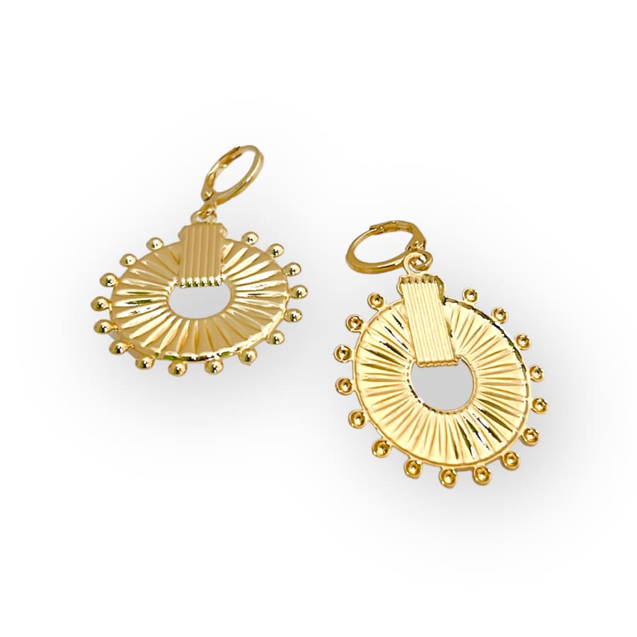 Wheels dangle earrings gold-filled earrings