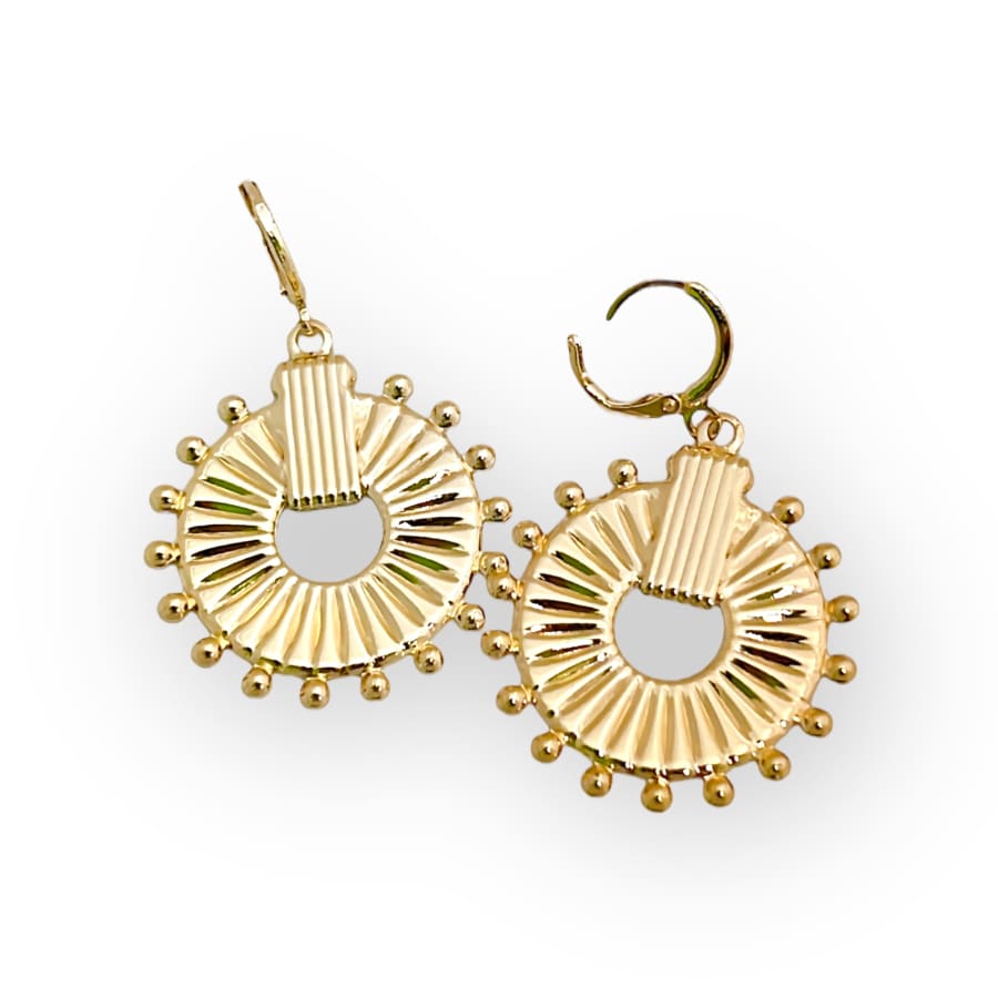 Wheels dangle earrings gold-filled earrings