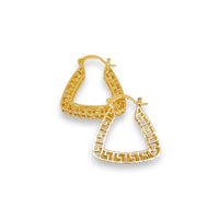 Zaira filigree pyramid shape hoop earrings in 18k of gold plated earrings