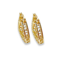 Zaira filigree pyramid shape hoop earrings in 18k of gold plated earrings