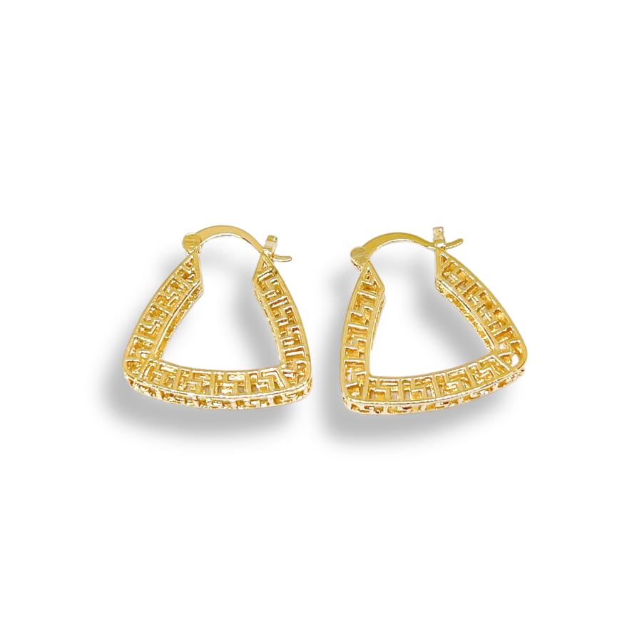 Zaira filigree pyramid shape hoop earrings in 18k of gold plated earrings