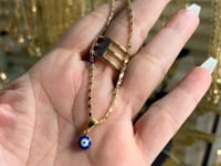 Dainty Evil eye Pendant Necklace in 18k of gold layered