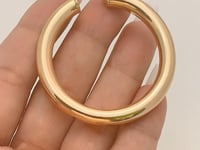 2”circ tubular earrings hoops 18kts of gold plated