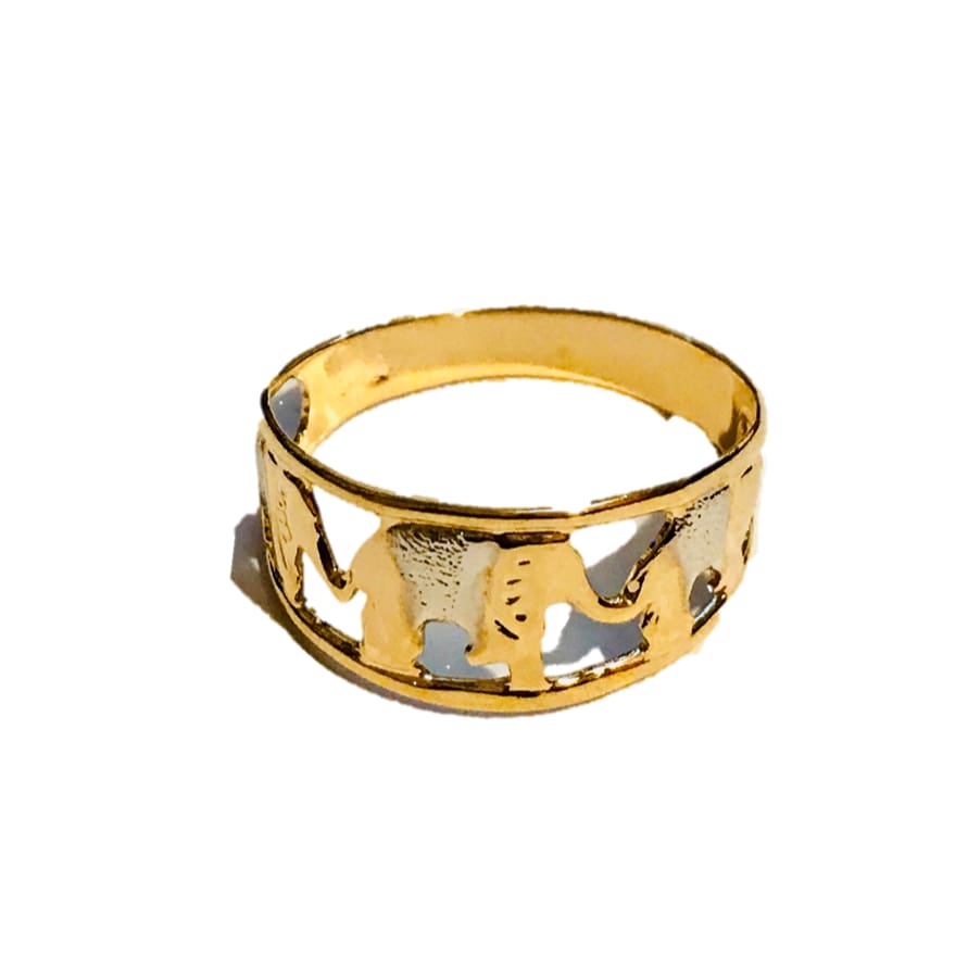 2 tones elephant gold plated ring rings