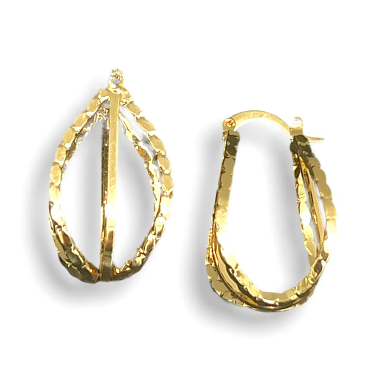 3d leaf hoop earrings in 18k of gold plated earrings