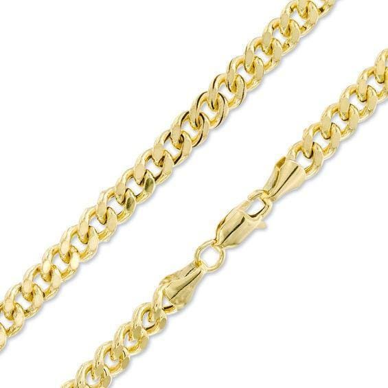 4mm concave diamond cut cuban curb 18k gold plated chain chains