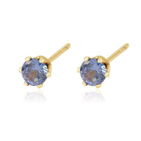 5mm cz studs 18kts of gold plated lightblue earrings